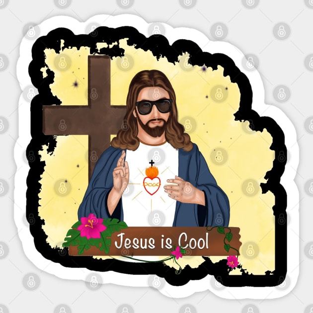 Jesus is cool Sticker by Mikeywear Apparel